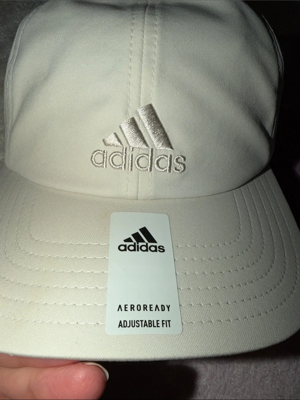 NEW adidas Cream Aeroready Adjustable Fit Baseball Cap